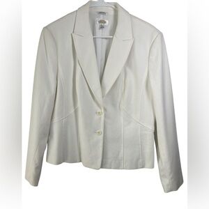 Talbots White Cotton Summer Blazer